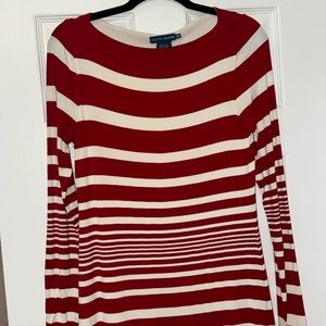 Ralph Lauren body con viscose/elastane Red and White dress. Size medium.